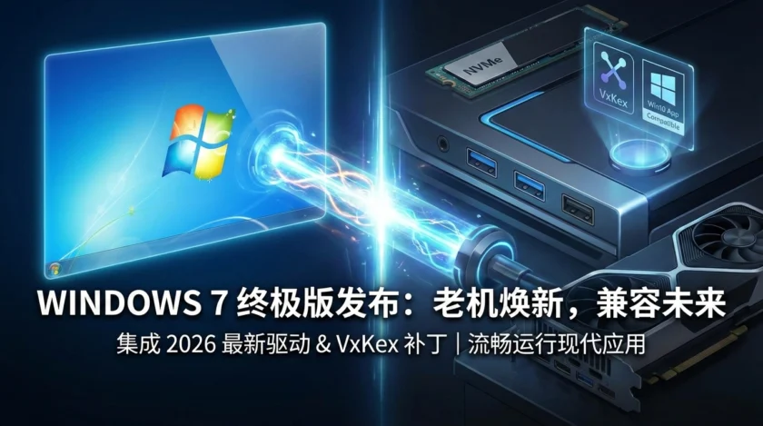 2026年的终极版Windows 7：支持NVMe、USB 3.x、最新网卡驱动