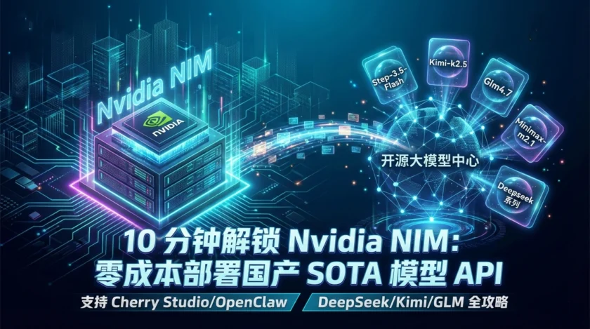 3 分钟解锁NIM：零成本顶级模型 API 接入 OpenClaw/Cherry Studio