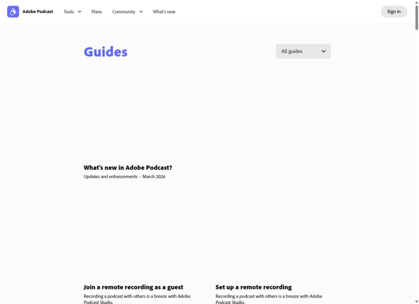 Adobe Podcast 远程录制指南截图