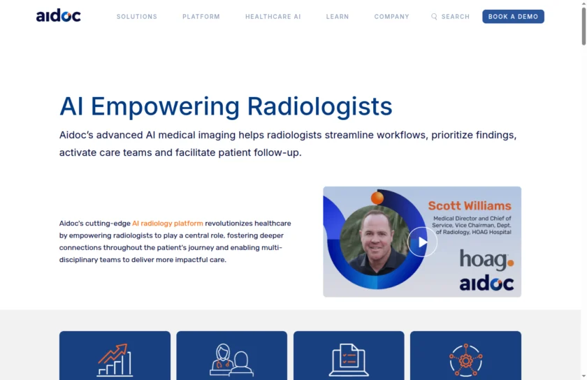 Aidoc 放射科方案页面与统一工作流界面说明