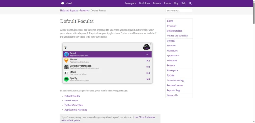 Alfred 5.5 更新页面，展示 ChatGPT 工作流和新视图能力