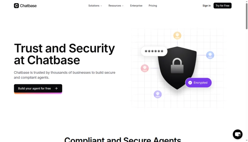 Chatbase 安全与合规页面截图
