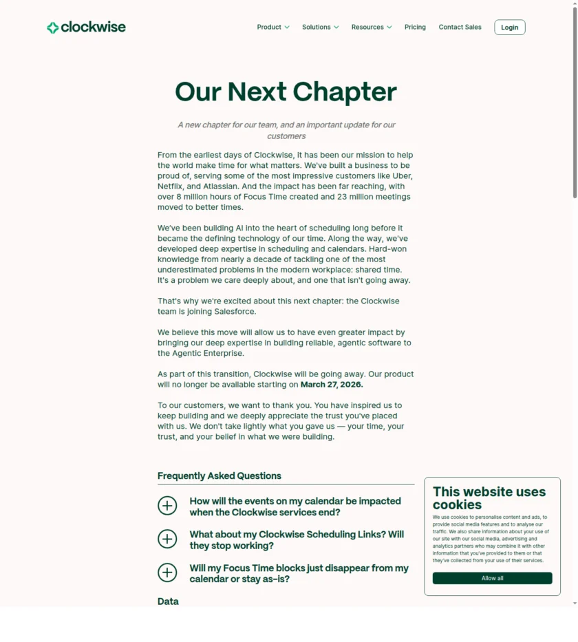 Clockwise 官方首页截图