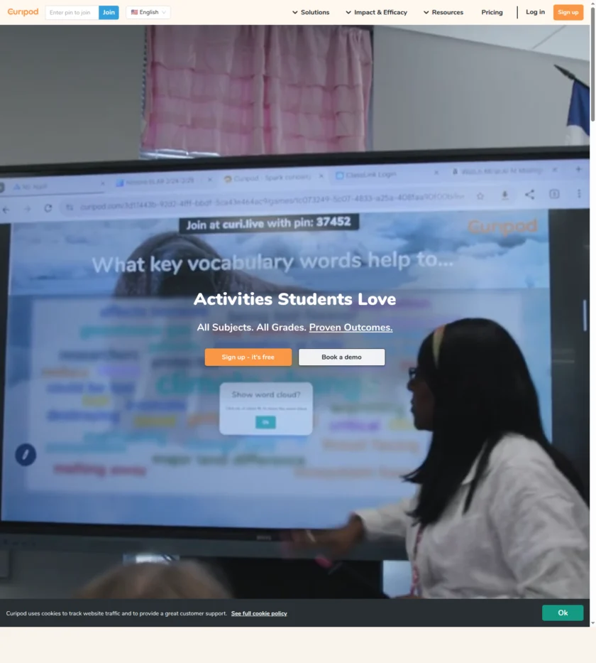 Curipod 官方首页截图