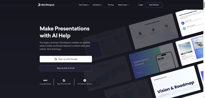 Decktopus 官网首页截图