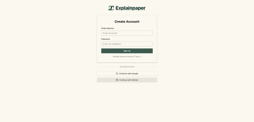 Explainpaper 定价页面，展示 Free、Pro 和 Teams 三种方案