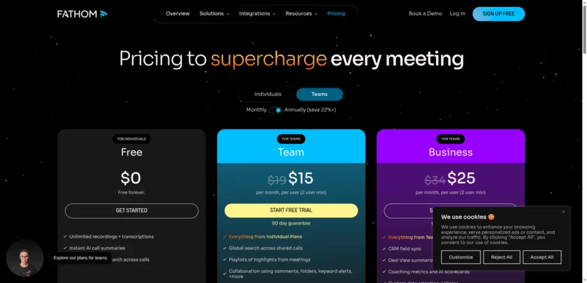 Fathom 产品总览页面截图