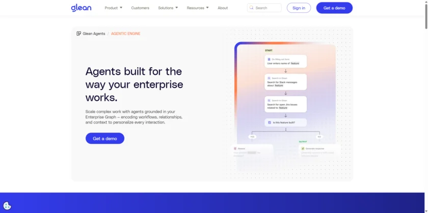 Glean Agentic Engine 产品页面截图