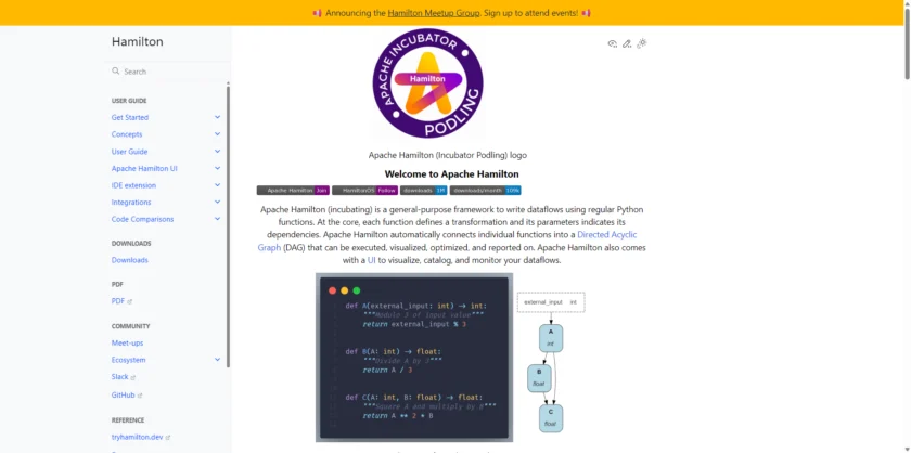 Hamilton 官网首页