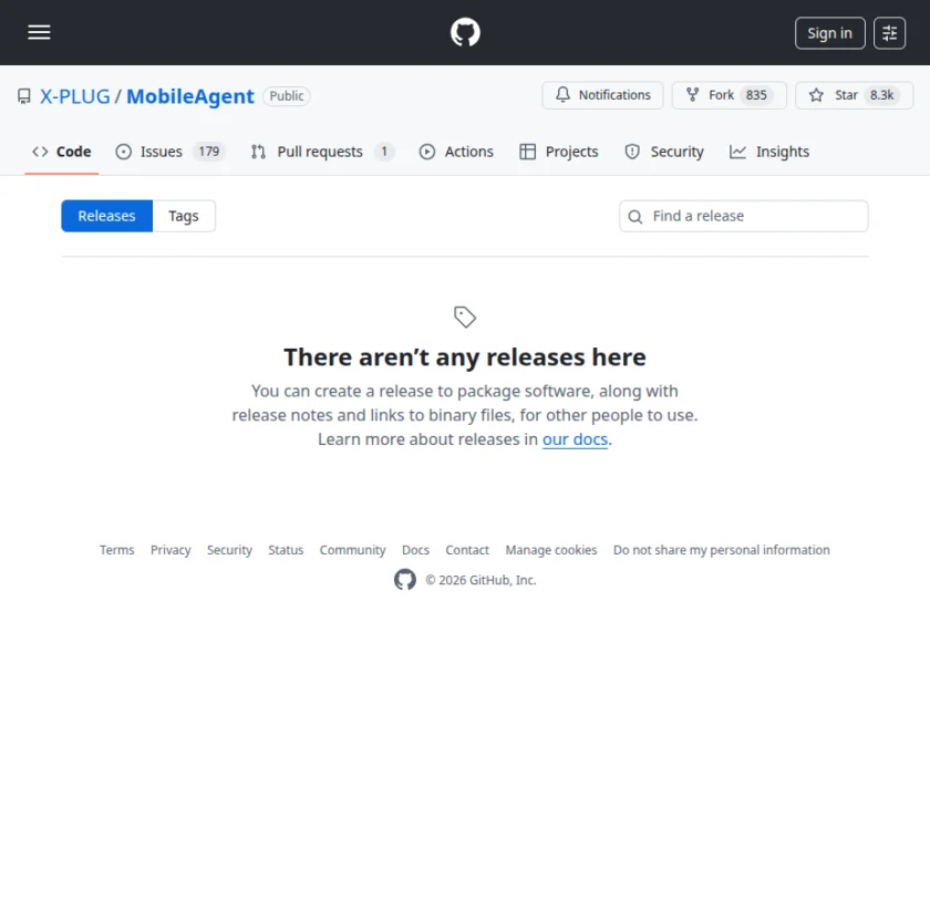 截图来自 GitHub Releases 页面，可看到官方发布分发入口，说明用户主要通过仓库与版本发布获取项目更新、代码与研究成果。