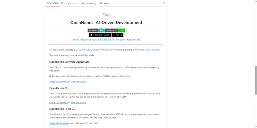 OpenHands 官方上手或演示页面
