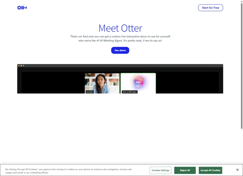 Otter.ai 演示与使用页面截图