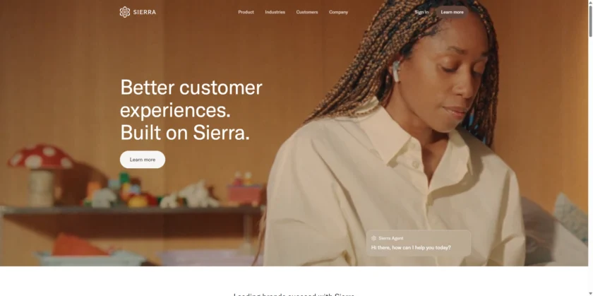 Sierra 官网首页展示产品导航与入口