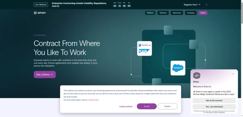 Sirion AI 集成能力页面截图
