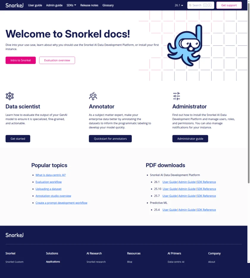 Snorkel AI Resources 使用文档截图