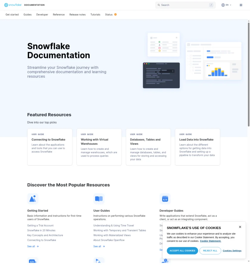 Snowflake 文档截图