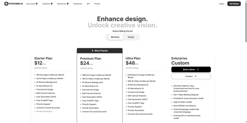 Stockimg.ai Pricing 页面与订阅信息