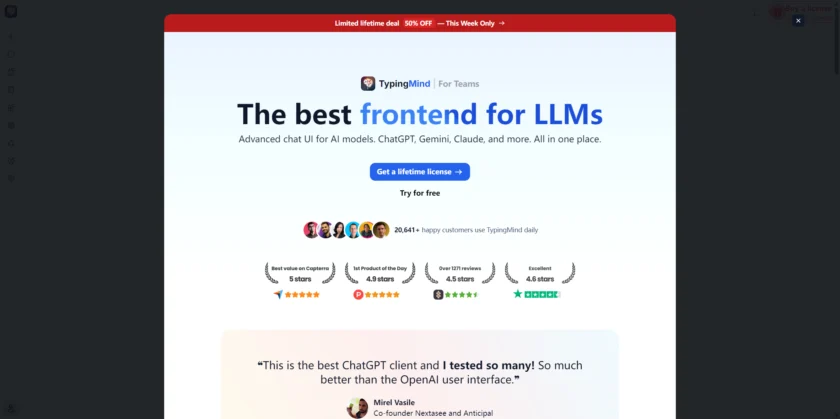 TypingMind Pricing 页面展示版本与订阅信息