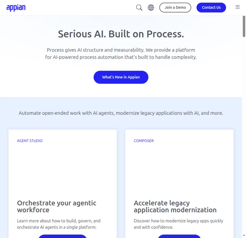 Appian 官网首页截图