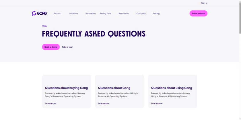 gong - FAQs: Learn about Gong's Revenue Intelligence platform
