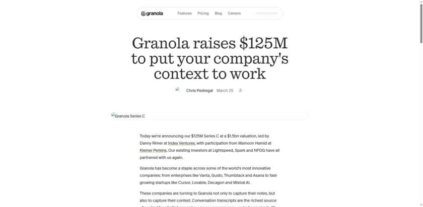 Granola raises $125M to put your company's context to work