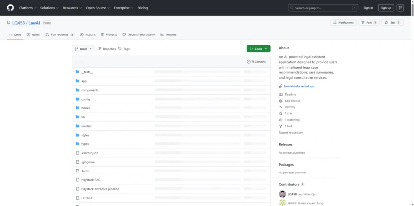 LawAI 仓库首页截图