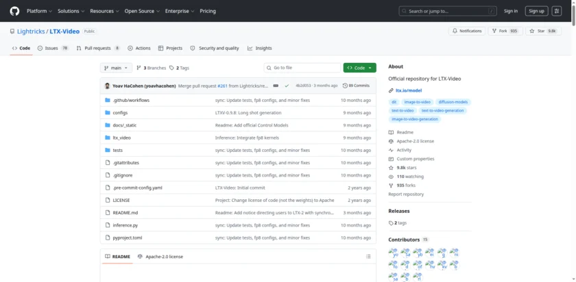 LTX Video 仓库首页截图