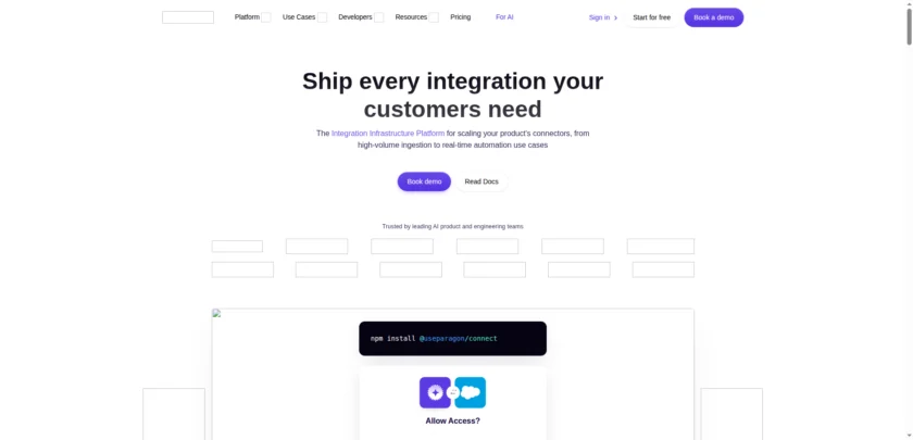 Paragon 官网首页截图