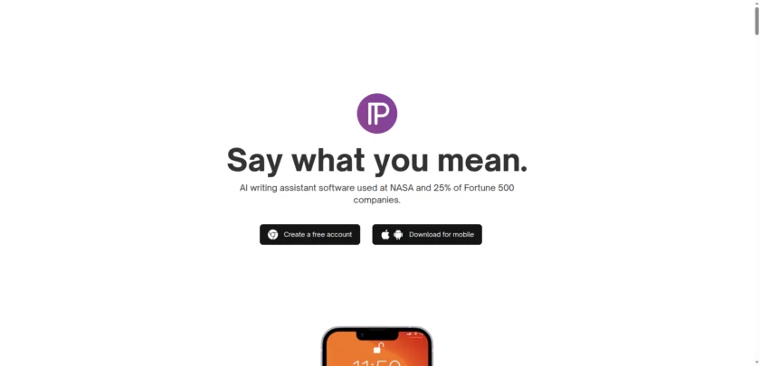 ParagraphAI 官网首页截图