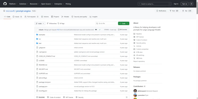 PromptEngine 仓库首页截图