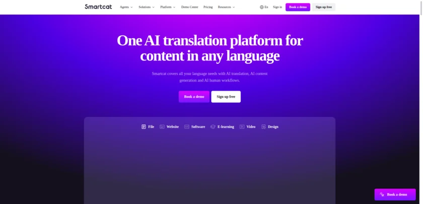 Smartcat 官网首页截图