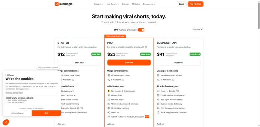 submagic - Pricing for Submagic