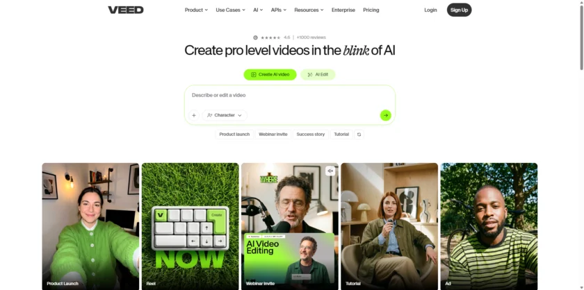 VEED.io 官网首页截图