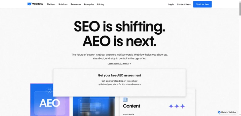 AEO with Webflow